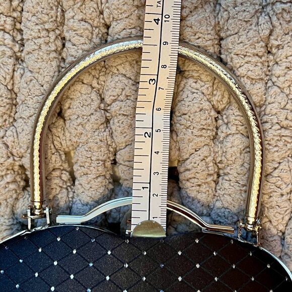 Joy Collection Small Black Hard Shell Evening Clutch Purse - Picture 15 of 16